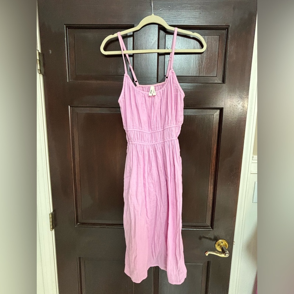 Pact lavender pink organic linen lined dress size small